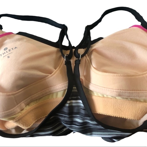 Athleta Printed Shorebreak Dress Black Stripe Grey S Athletic Tennis Pickleball - Picture 7 of 9